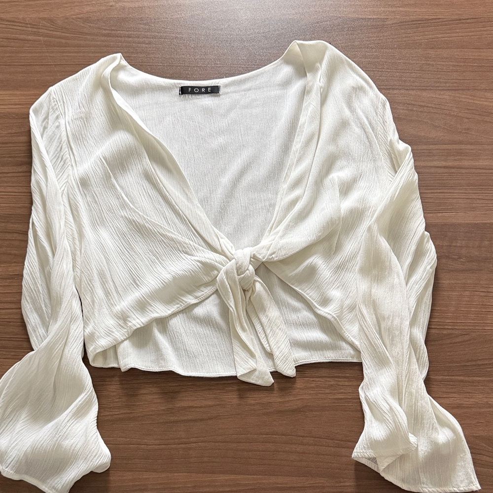Fox Women's White Tie-Front Blouse